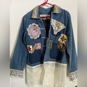 Steampunk vintage Upcycled denim jacket